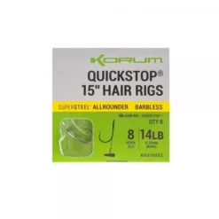 Korum Big Fish Quickstop Hair Rigs 15'' Barbless