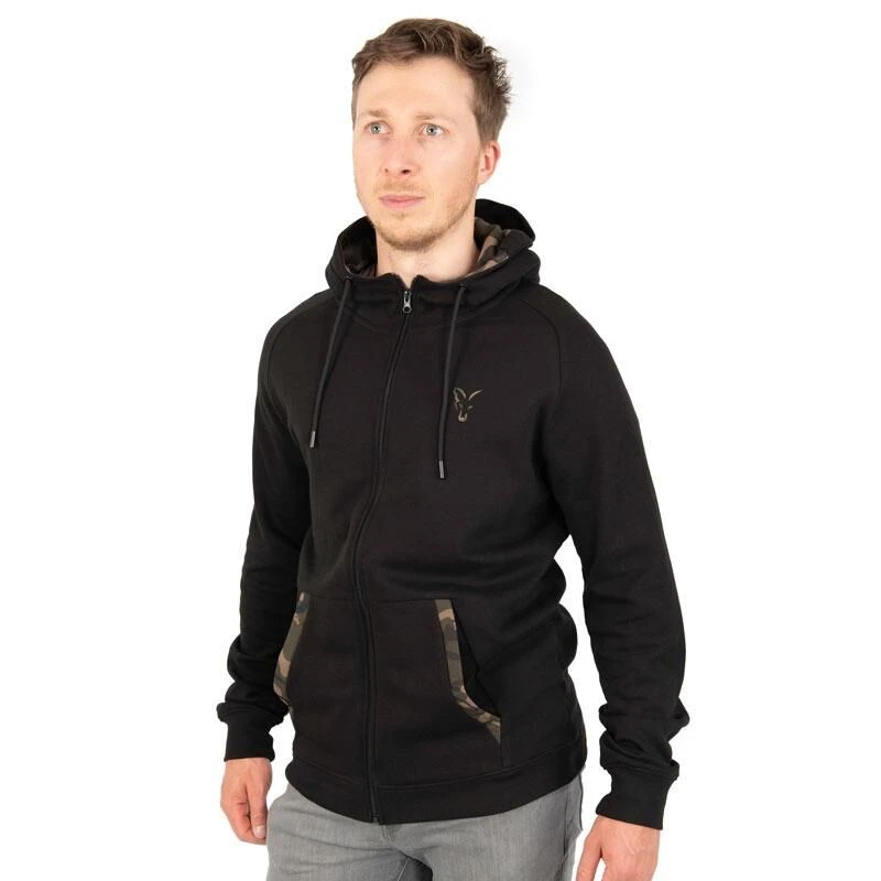Fox Lightweight Black/Camo Zip Hoody 1 Fox Lightweight Black/Camo Zip Hoody
